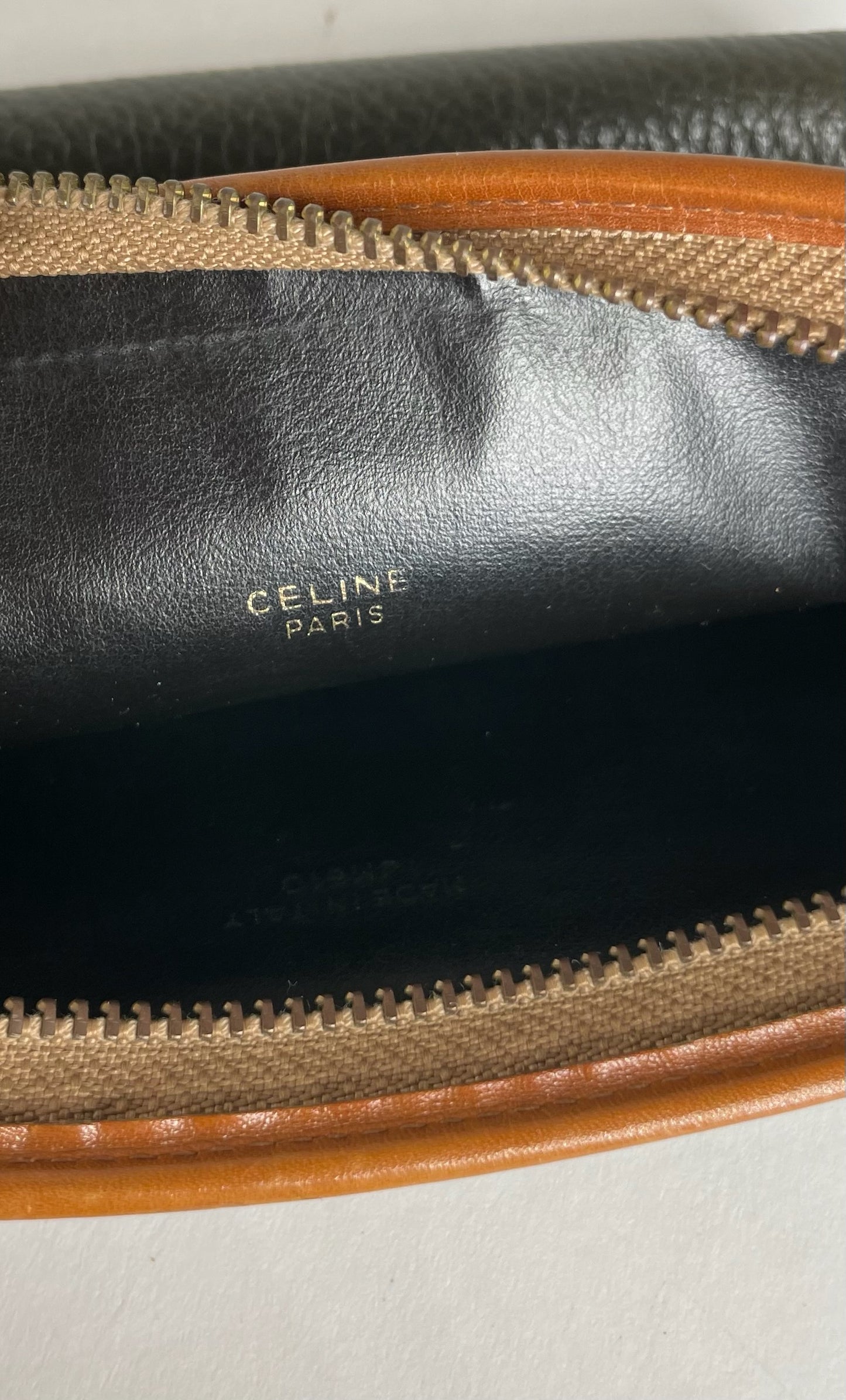 Vintage Celine Paris Clutch Black Brown