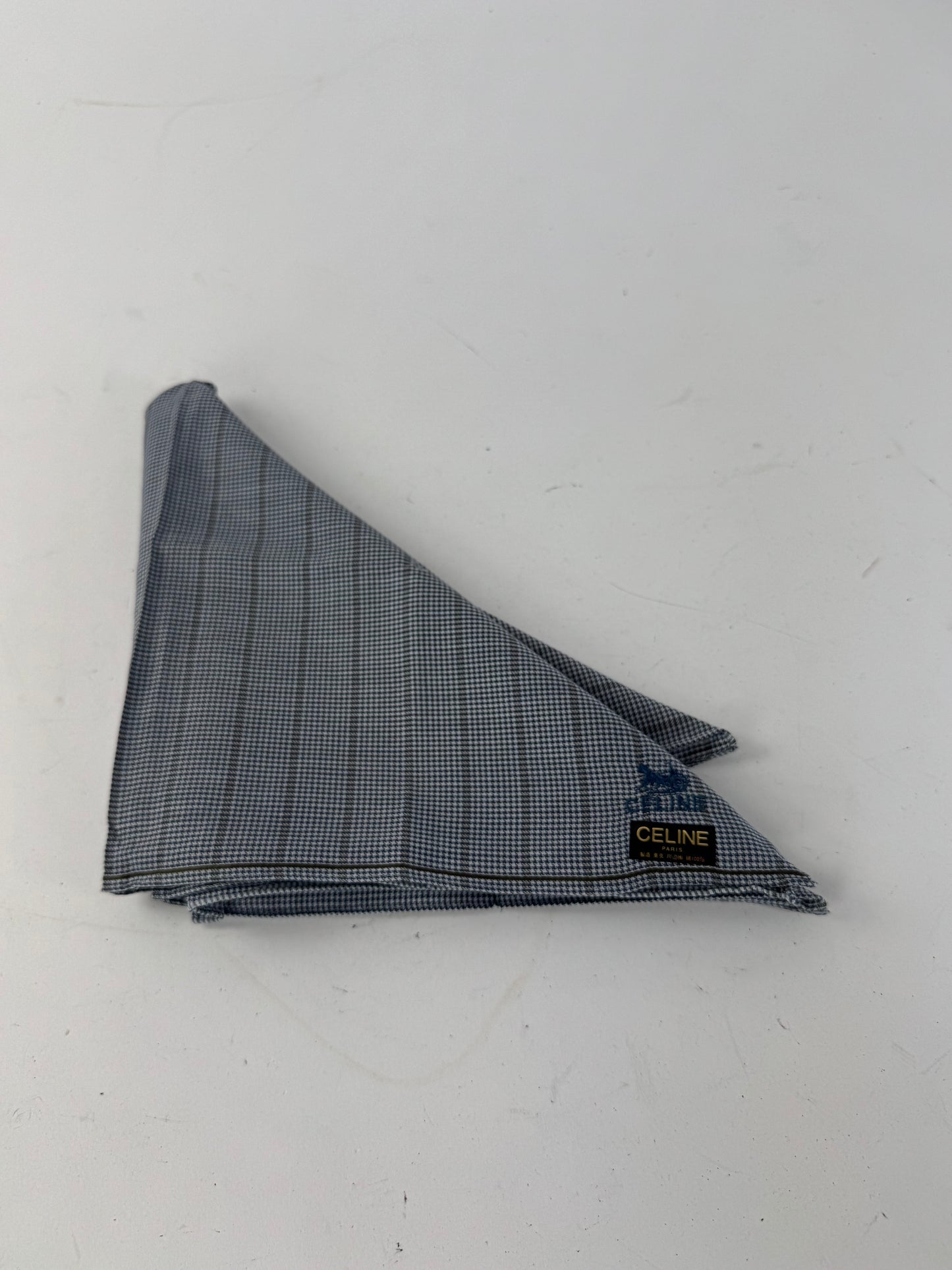 Vintage Celine Checked Scarf grey