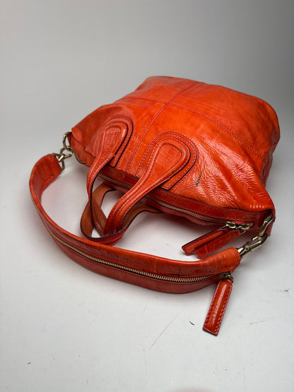Sac vintage Givenchy Nightingale en cuir verni à deux voies Orange