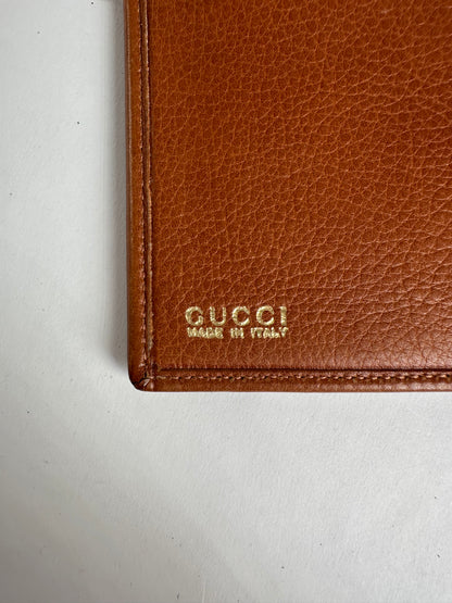 Vintage Gucci Grain Leather Bifold Wallet Late 1990s Brown
