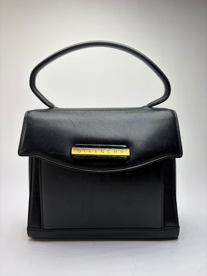 Vintage Givenchy Structured Top-Handle Bag Late 1980s Black