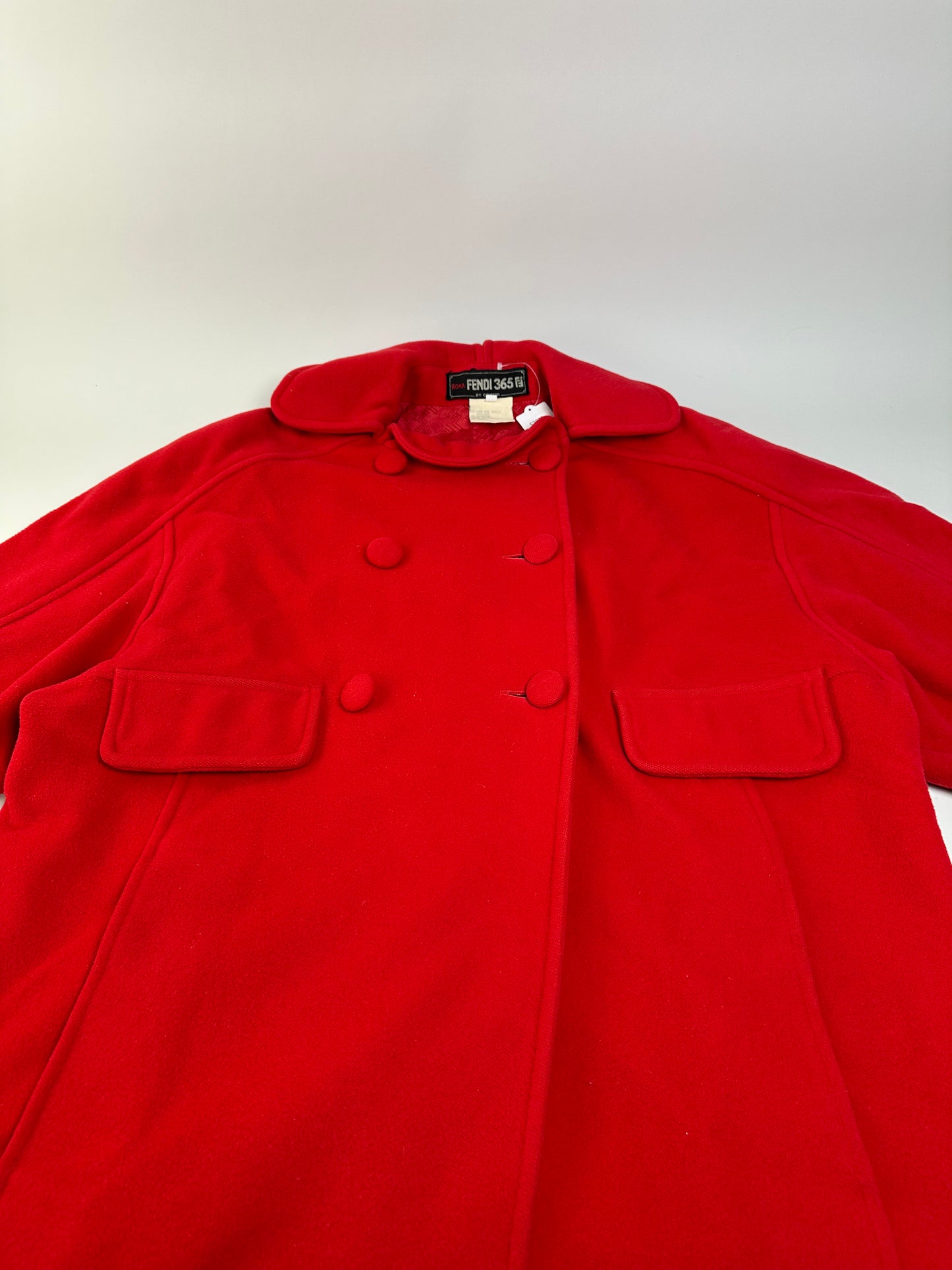 Vintage Fendi Wool Blend Coat Red L