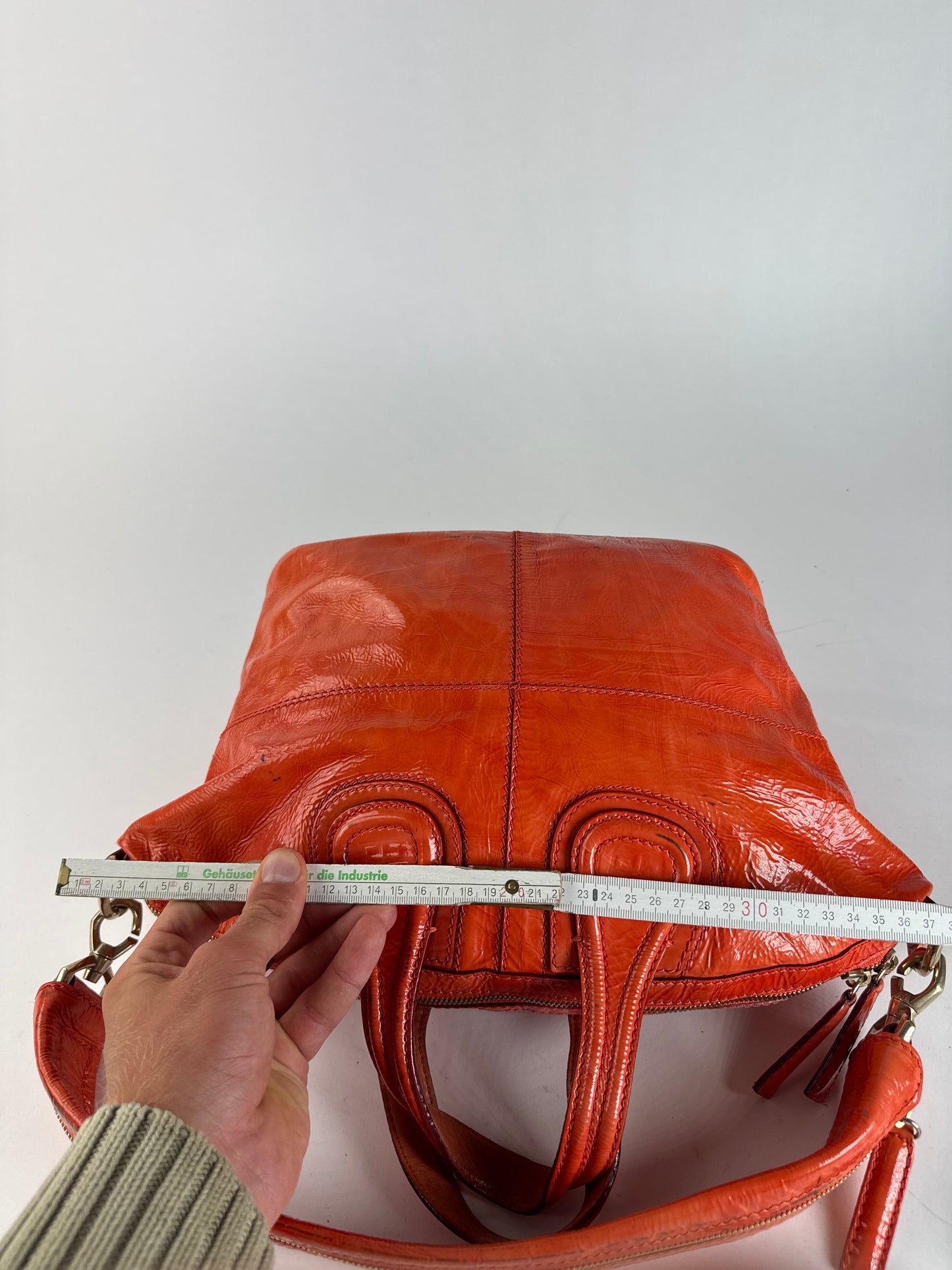 Sac vintage Givenchy Nightingale en cuir verni à deux voies Orange
