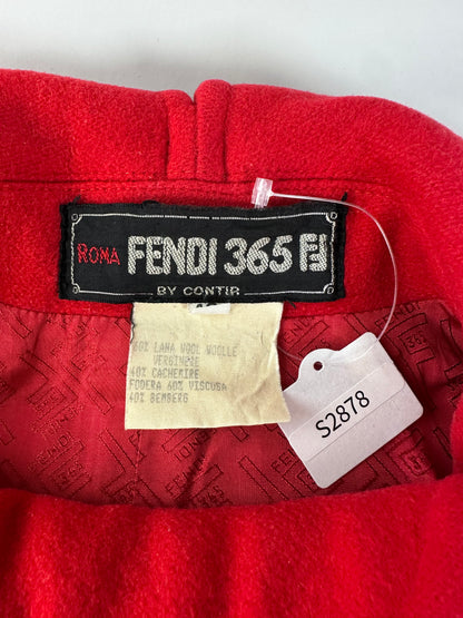 Vintage Fendi Wool Blend Coat Red L