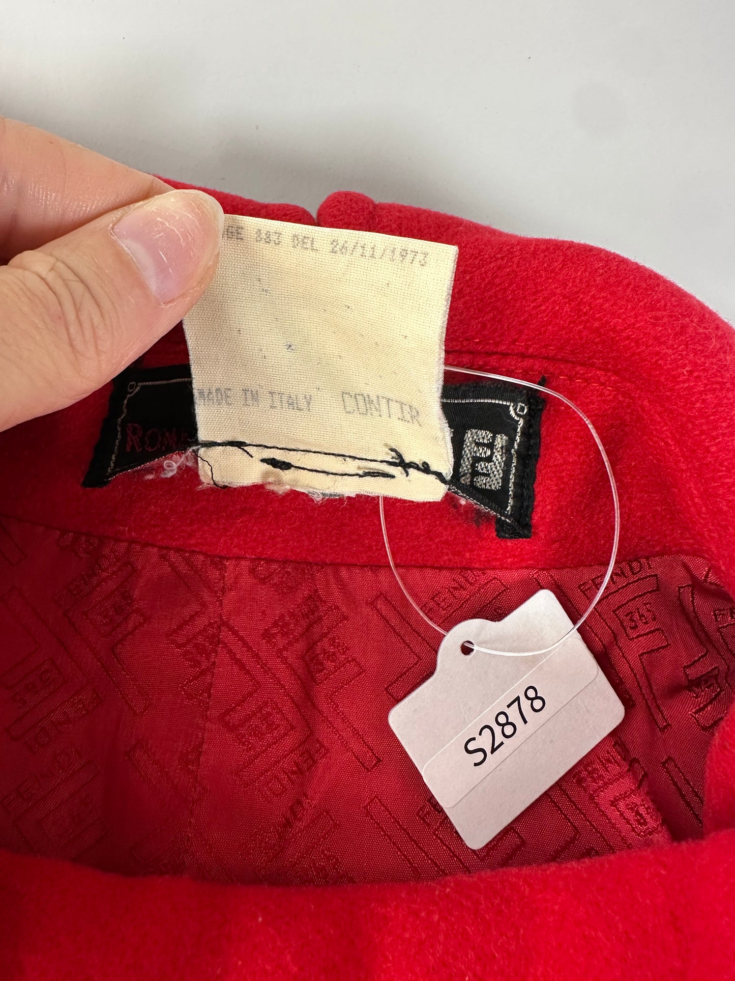 Vintage Fendi Wool Blend Coat Red L