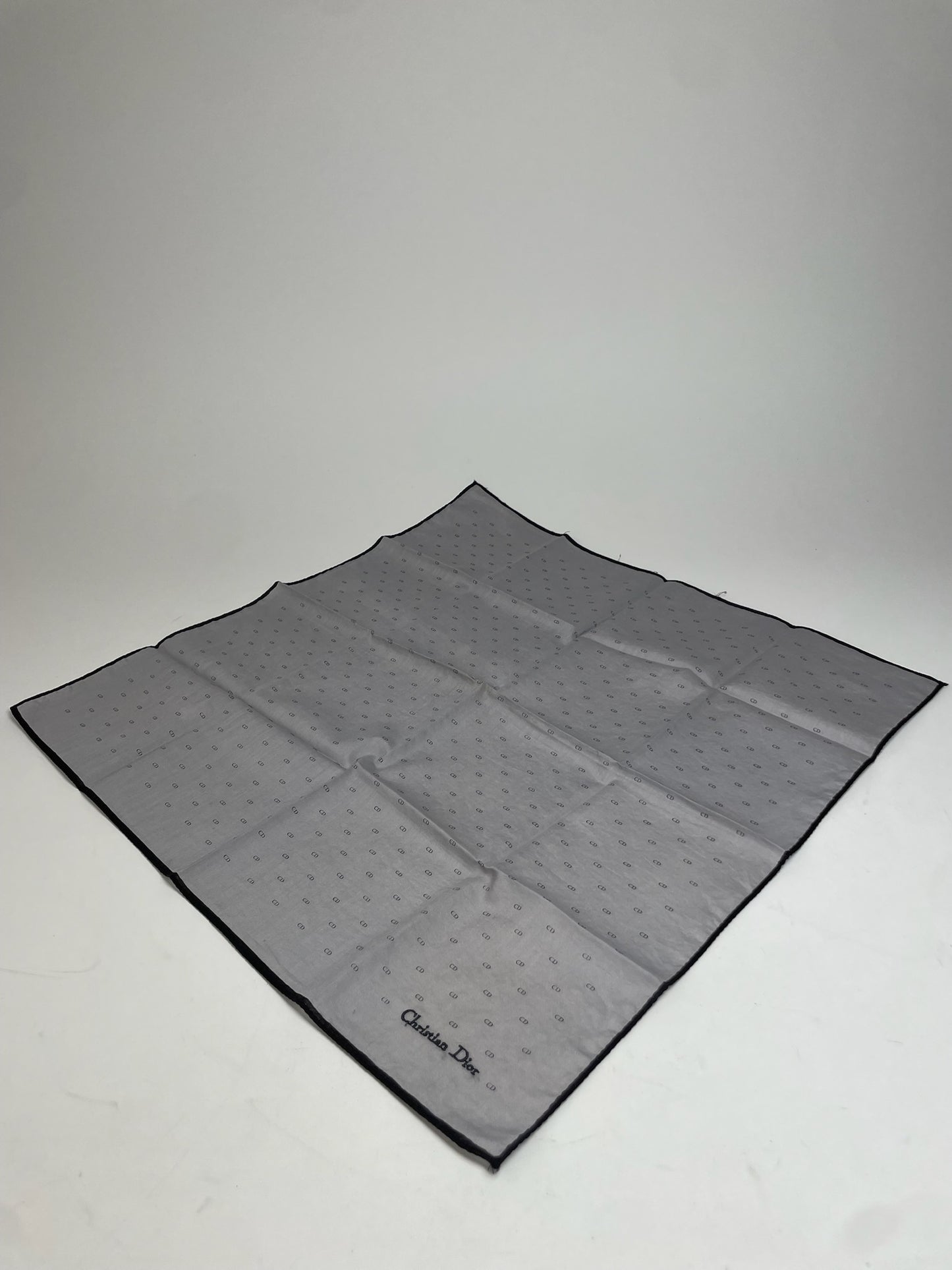 Vintage Celine Paris Monogram Scarf Grey Black