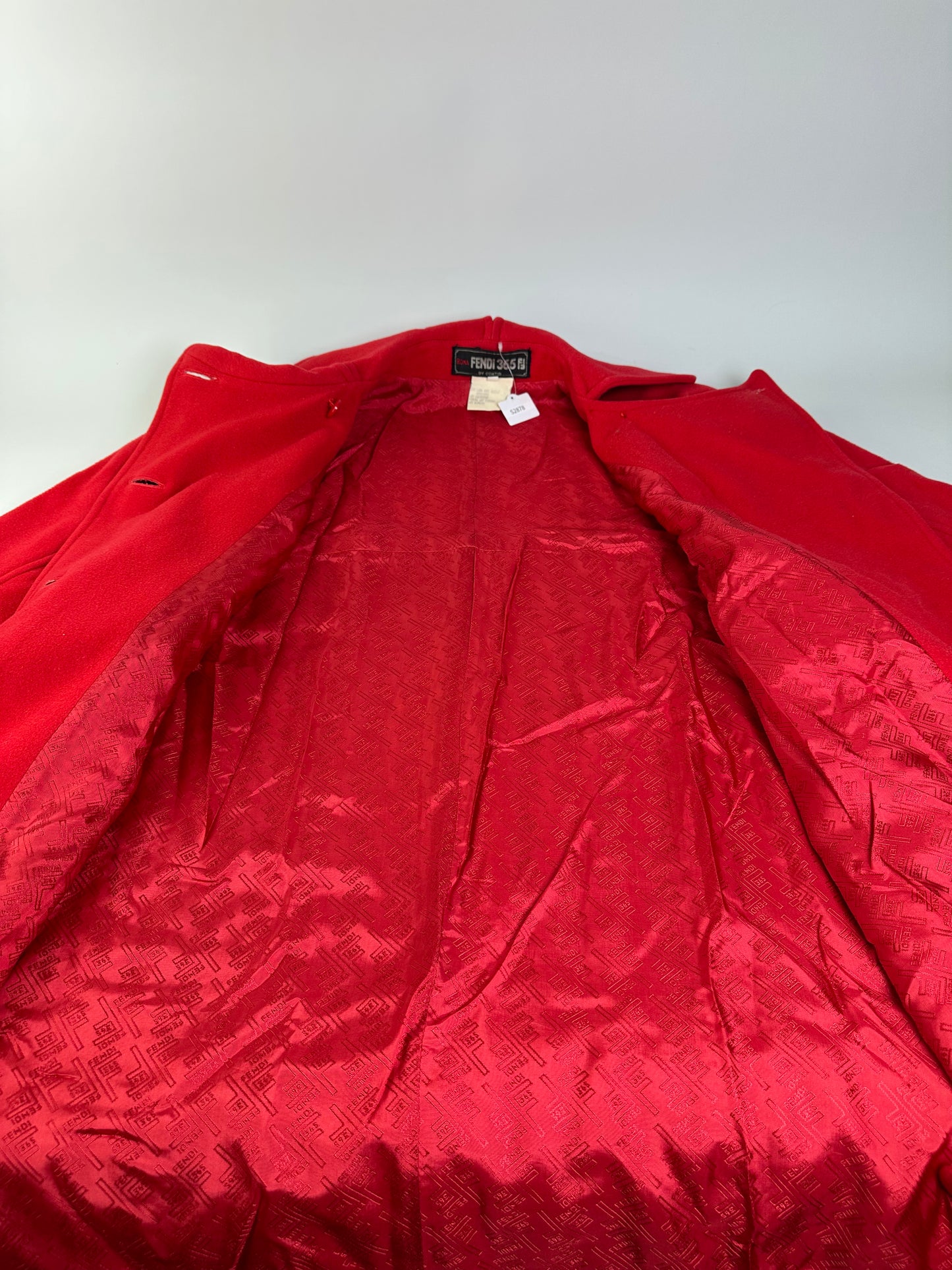 Vintage Fendi Wool Blend Coat Red L