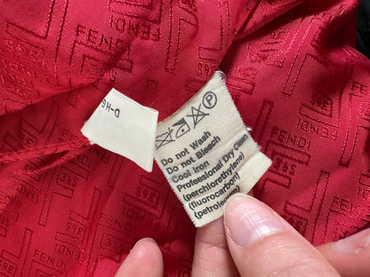 Vintage Fendi Wool Blend Coat Red L