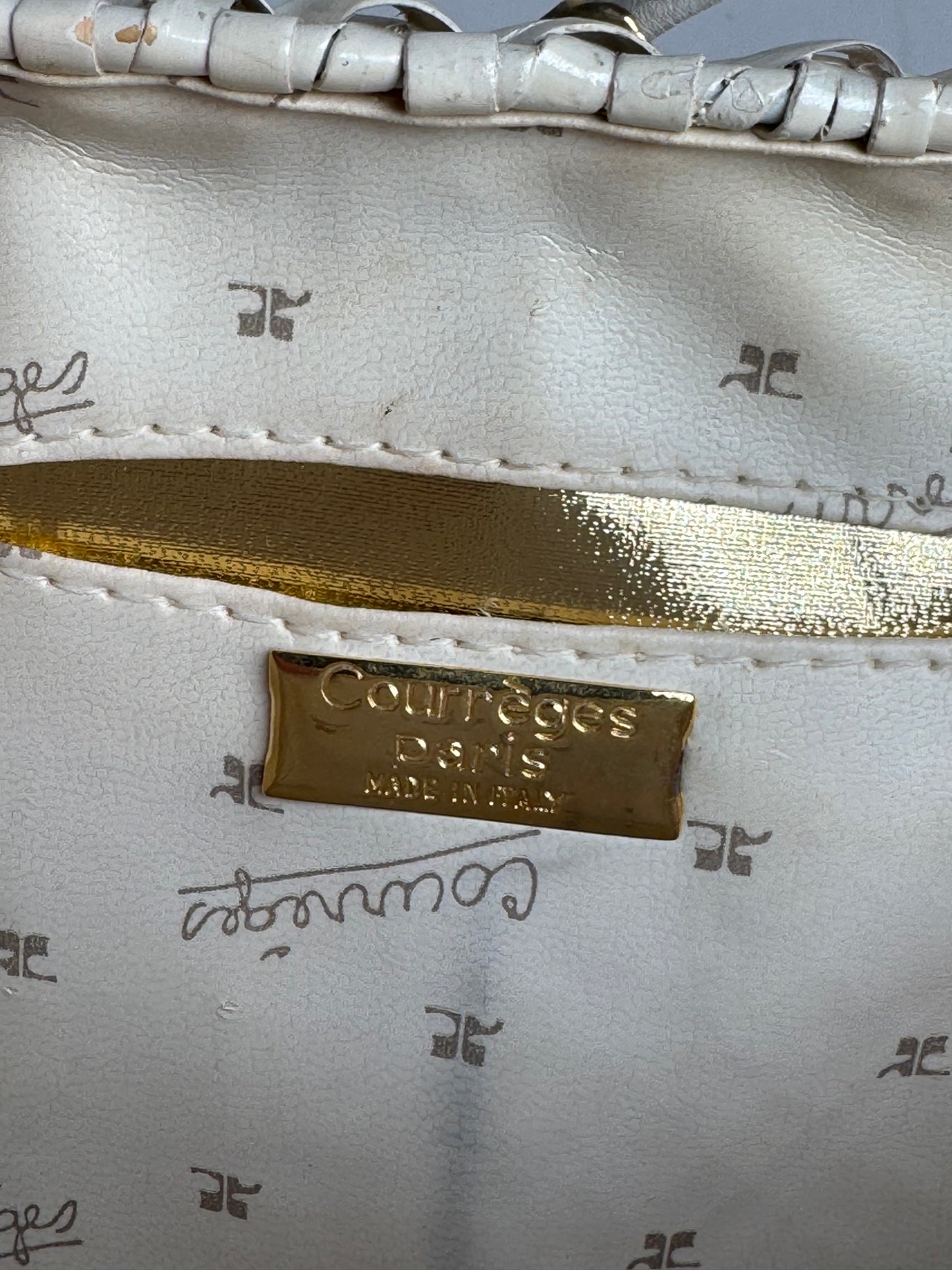Vintage Courreges Paris Crossbody Bag White