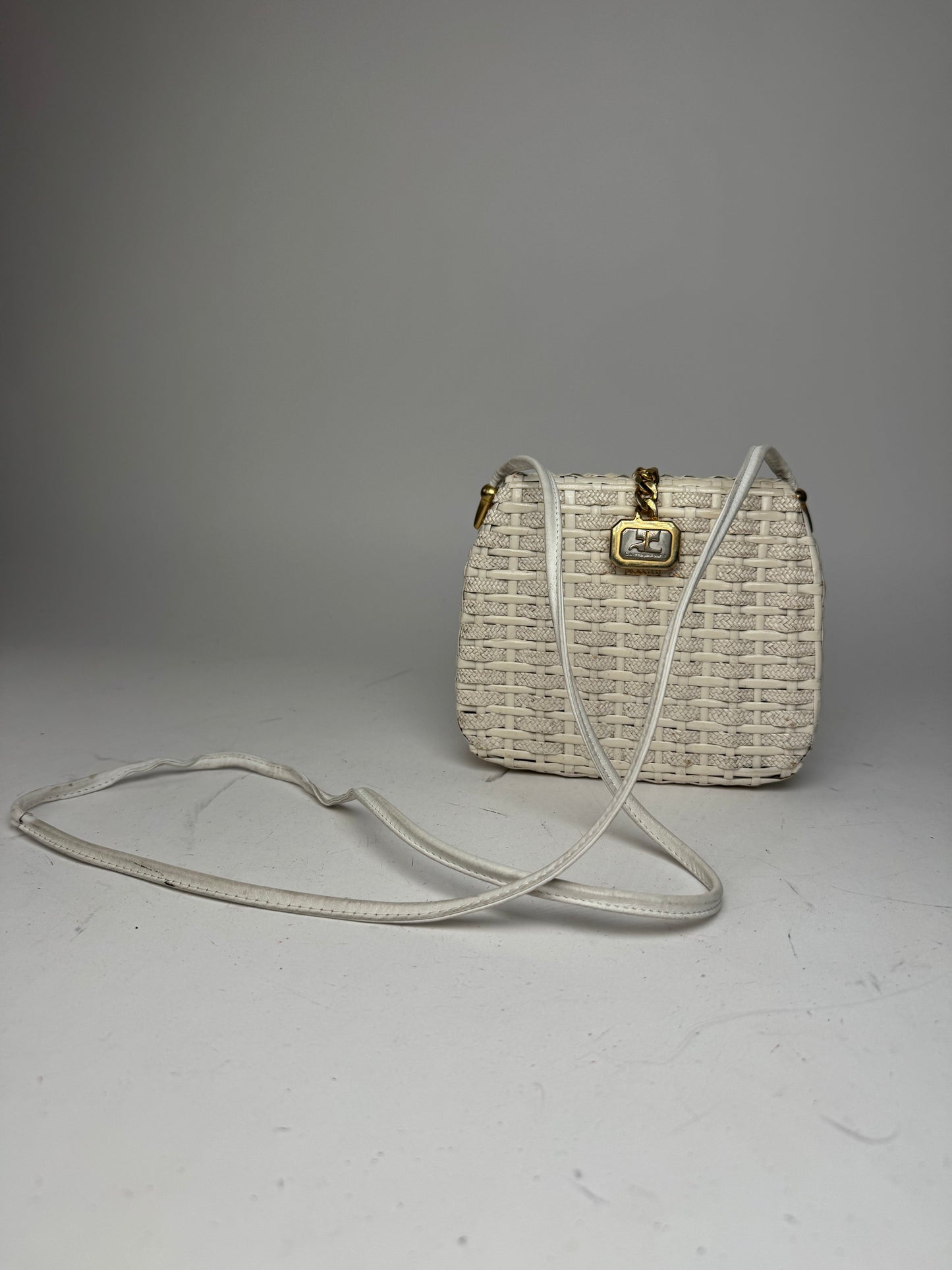 Vintage Courreges Paris Crossbody Bag White
