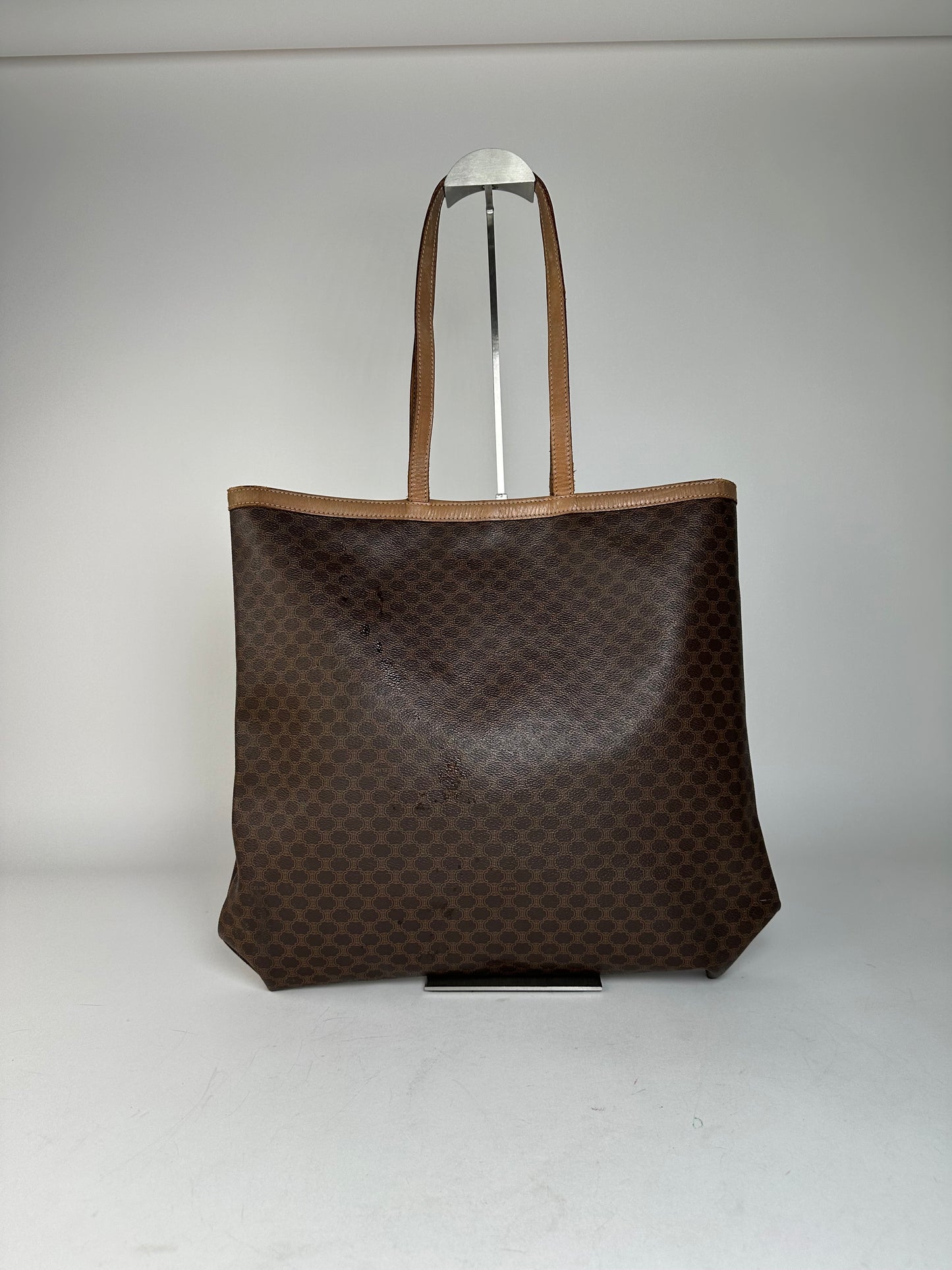 Vintage Celine Paris Triomphe Monogram Big Bag Brown