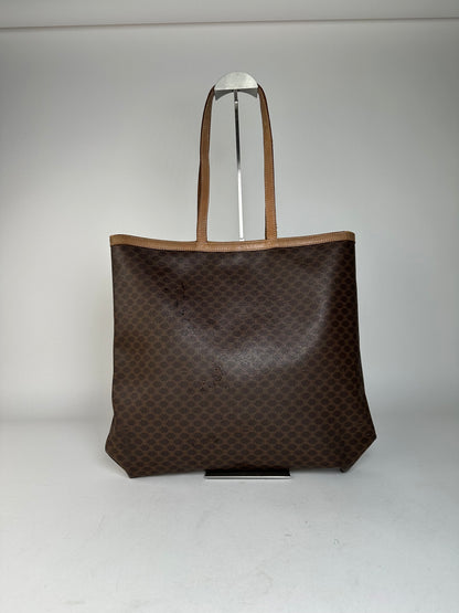Vintage Celine Paris Triomphe Monogram Big Bag Brown