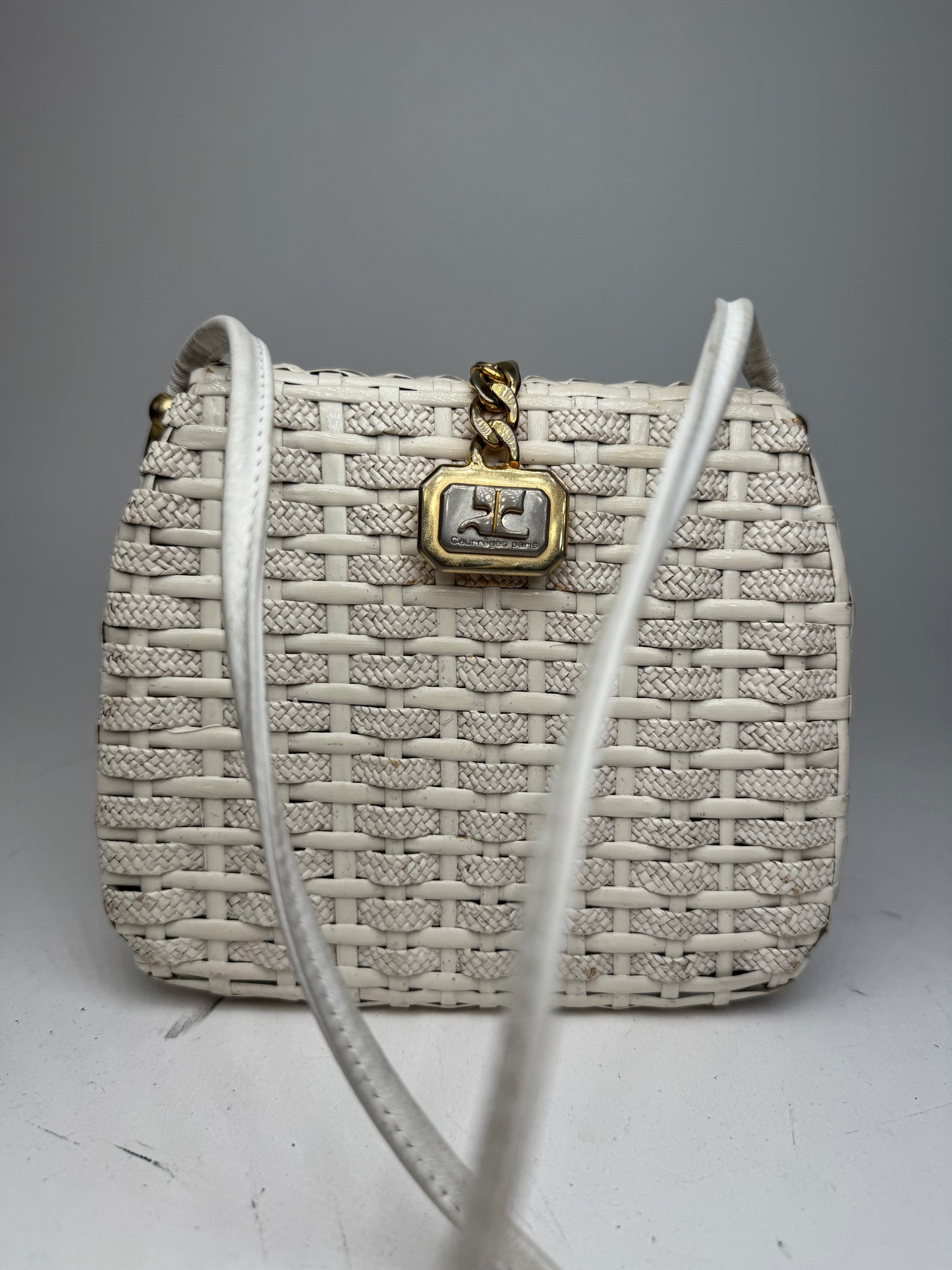 Vintage Courreges Paris Crossbody Bag White