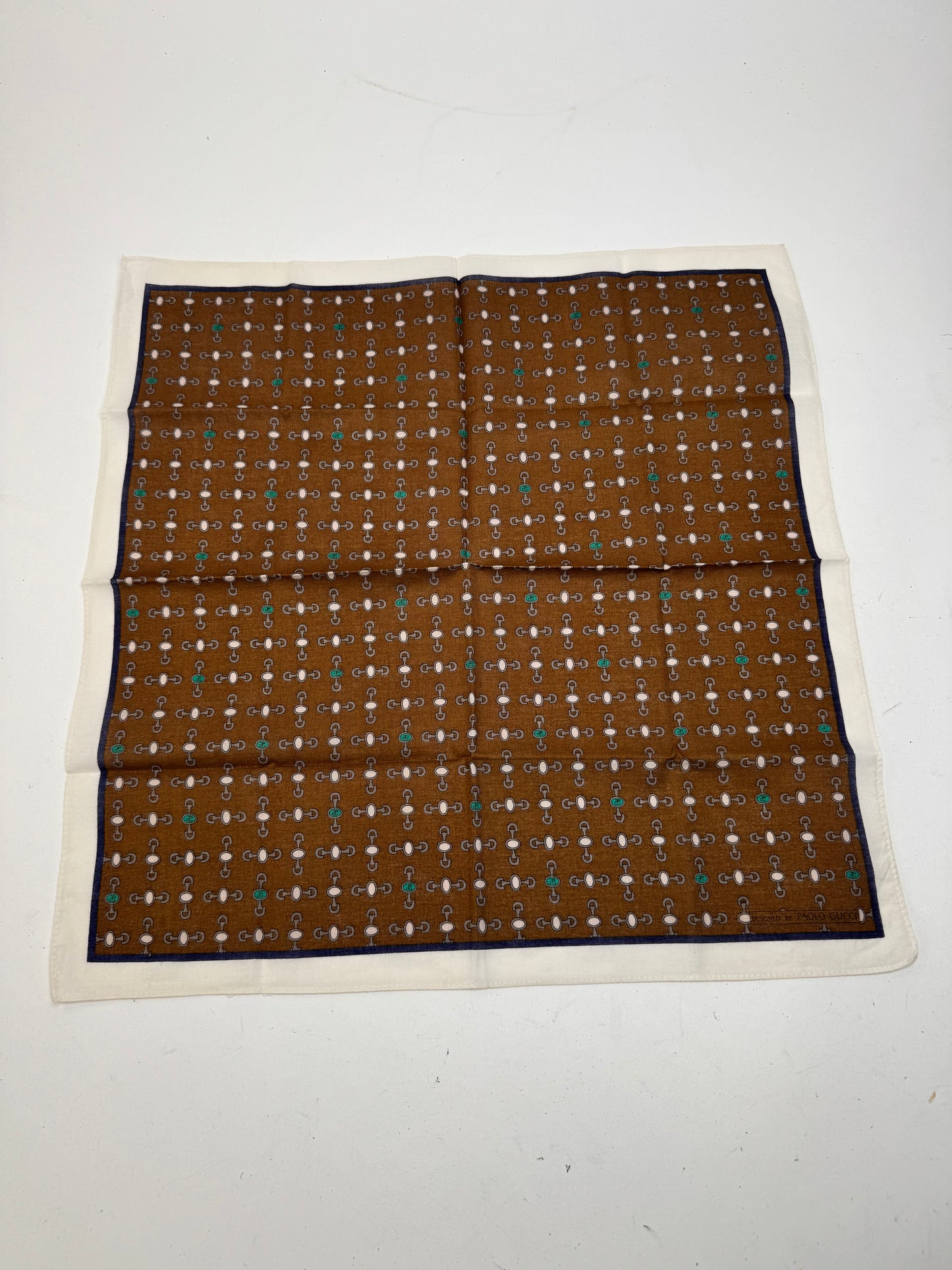 Vintage Gucci Horsebit monogram Scarf Brown white