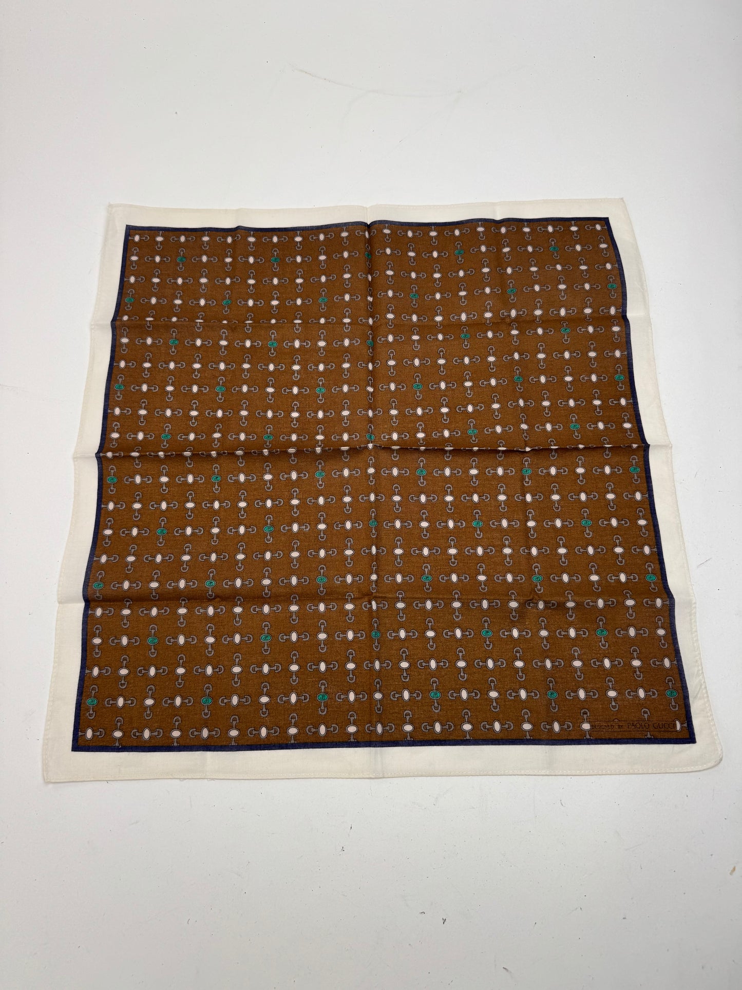 Vintage Gucci Horsebit monogram Scarf Brown white