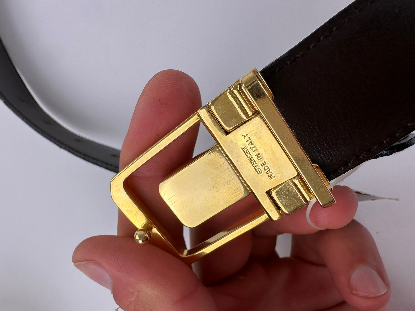 Vintage Givenchy 4G Logo Leather Belt Y2K Black Gold