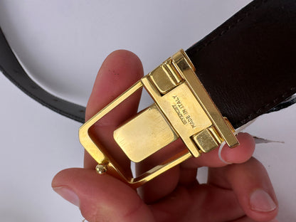Vintage Givenchy 4G Logo Leather Belt Y2K Black Gold