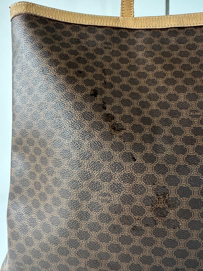 Vintage Celine Paris Triomphe Monogram Big Bag Brown