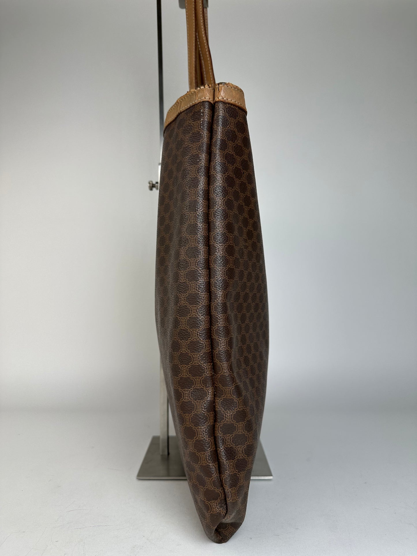 Vintage Celine Paris Triomphe Monogram Big Bag Brown