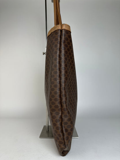 Vintage Celine Paris Triomphe Monogram Big Bag Brown