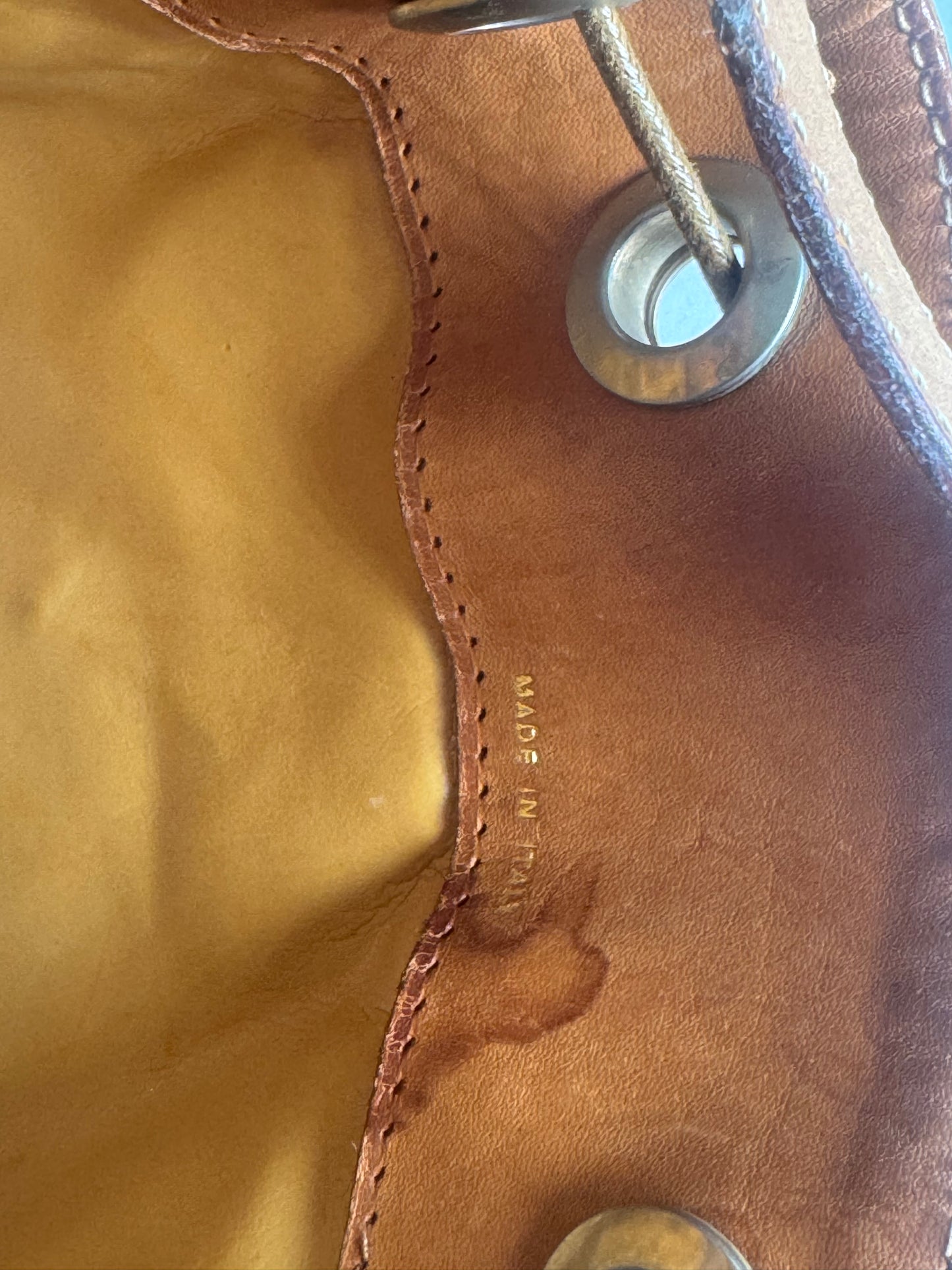 Vintage Celine Monogram SAC Seau Patent Leather Bucket Bag Brown