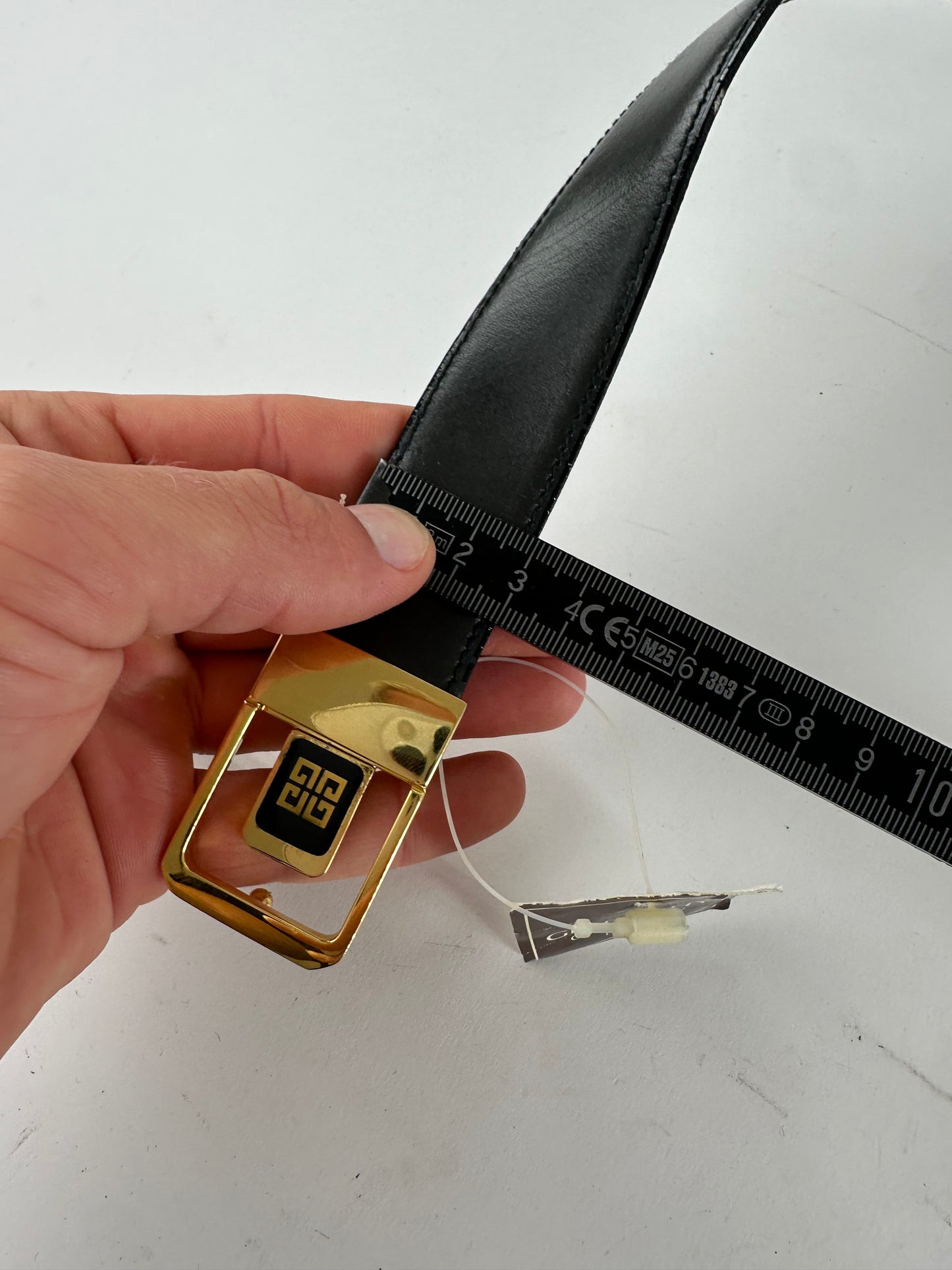 Vintage Givenchy 4G Logo Leather Belt Y2K Black Gold