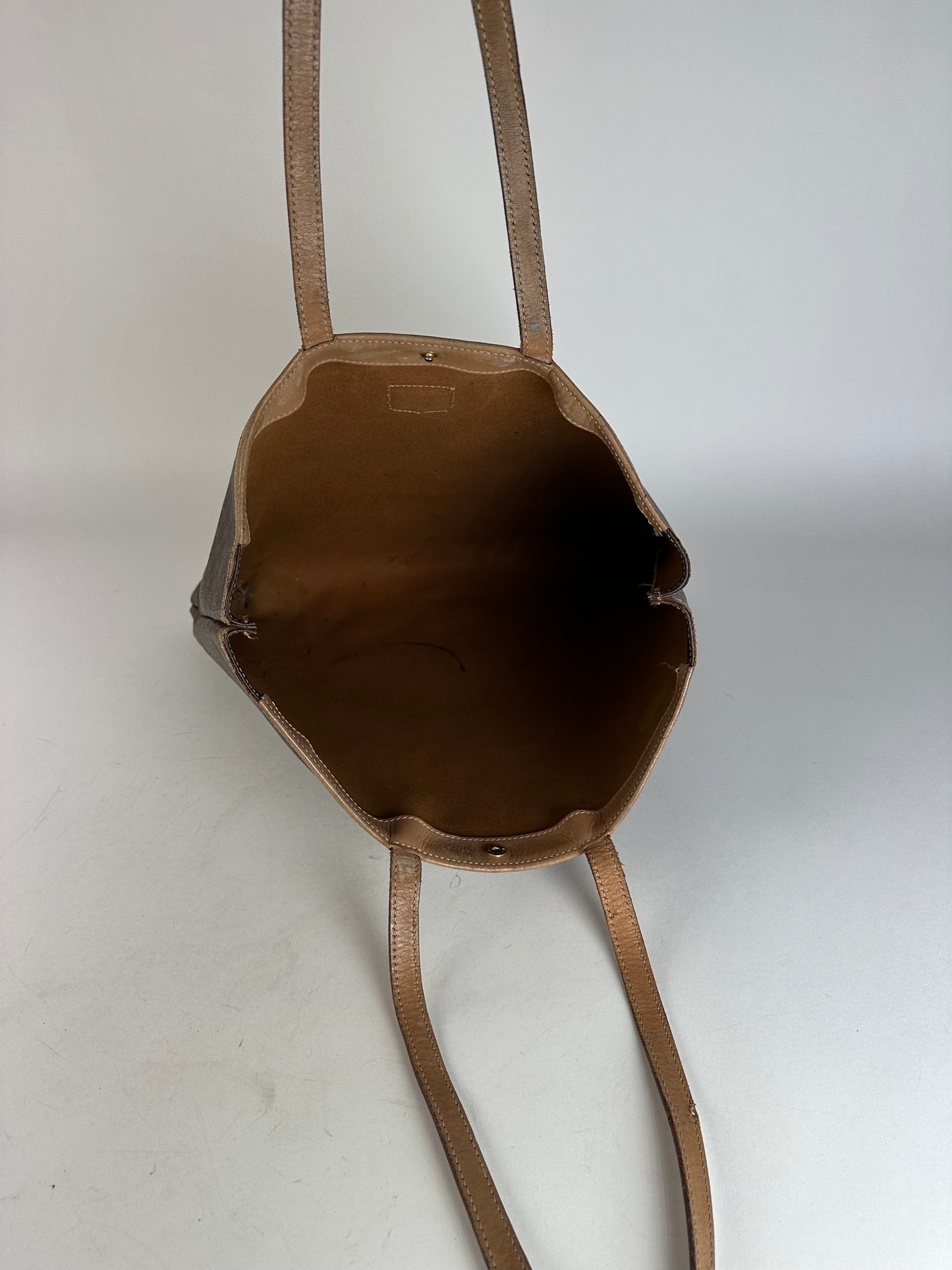 Vintage Celine Paris Triomphe Monogram Big Bag Brown
