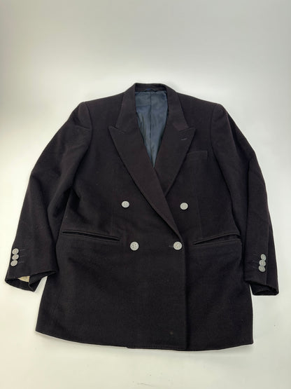 Vintage Balenciaga Wool Blazer Y2K Black Silver