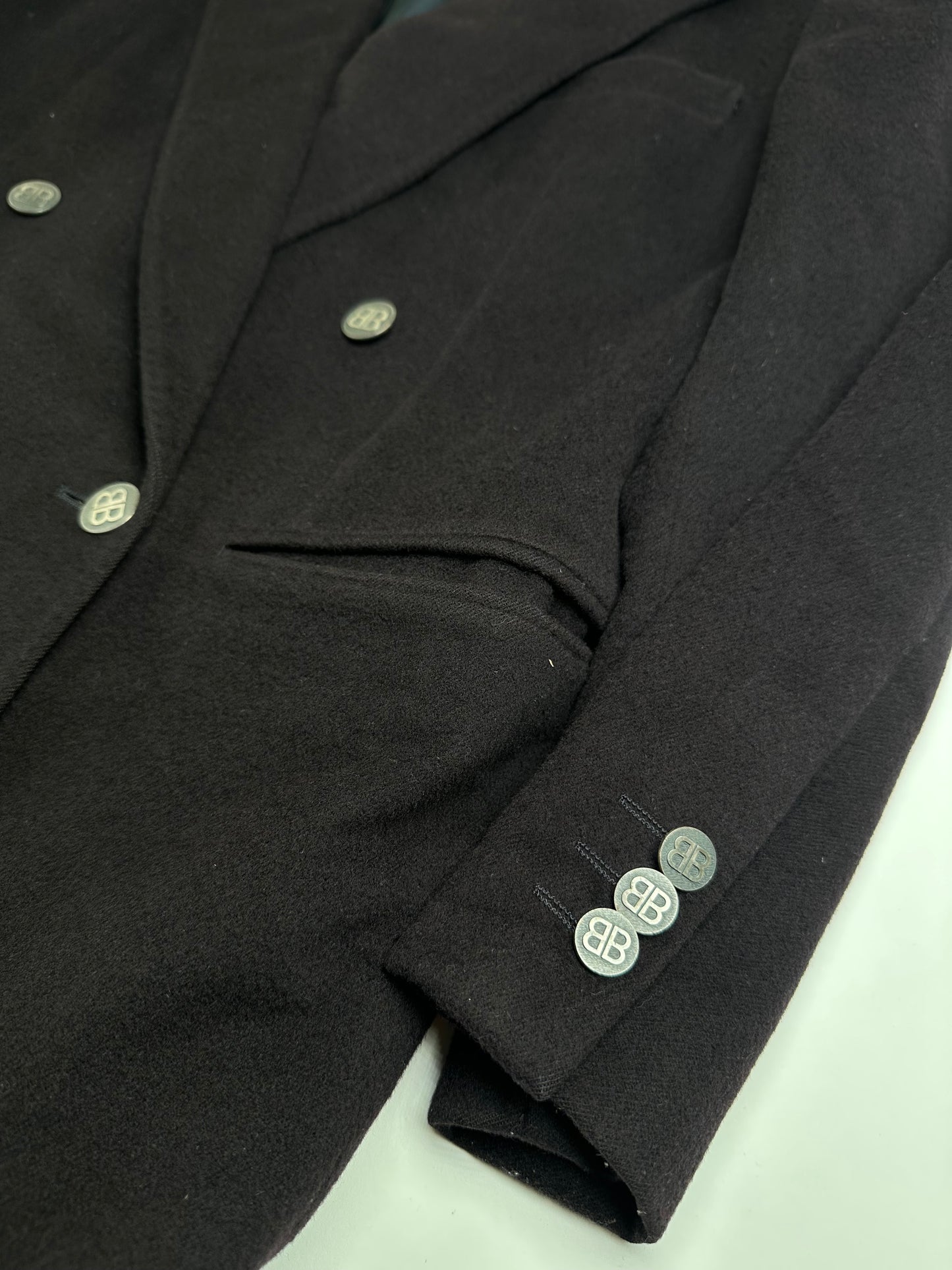 Vintage Balenciaga Wool Blazer Y2K Black Silver