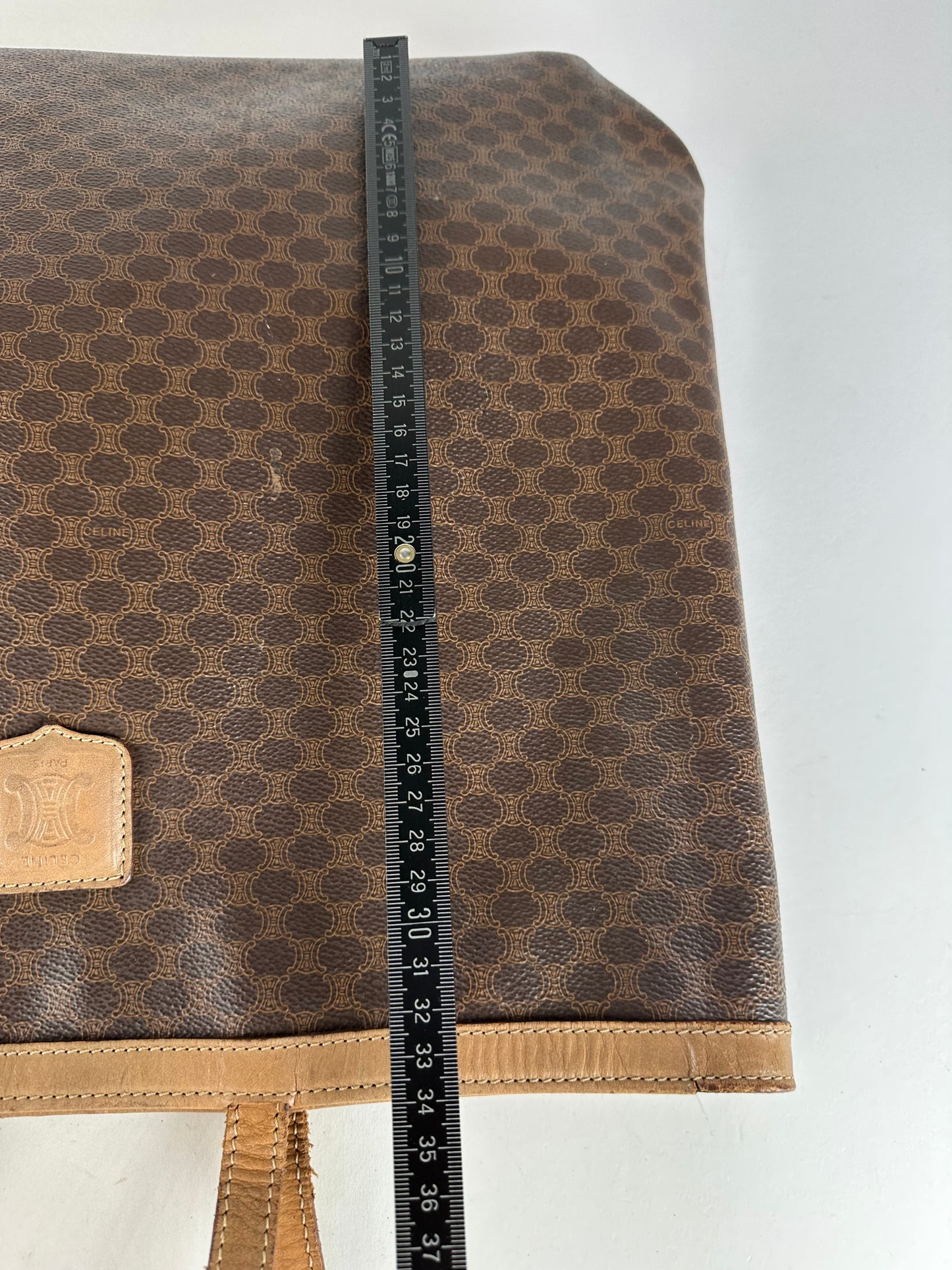 Vintage Celine Paris Triomphe Monogram Big Bag Brown