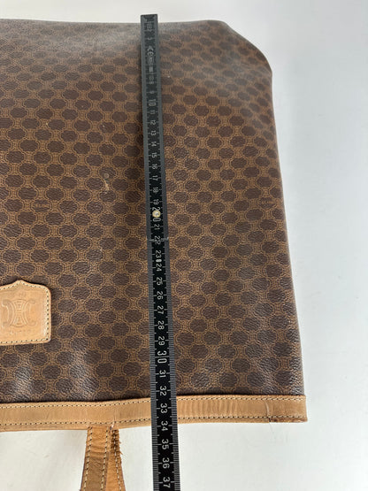 Vintage Celine Paris Triomphe Monogram Big Bag Brown