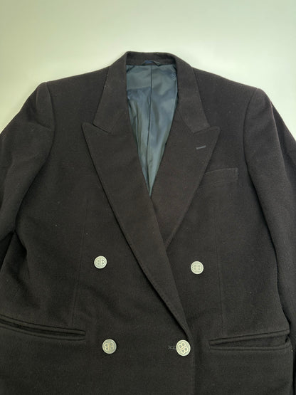 Vintage Balenciaga Wool Blazer Y2K Black Silver