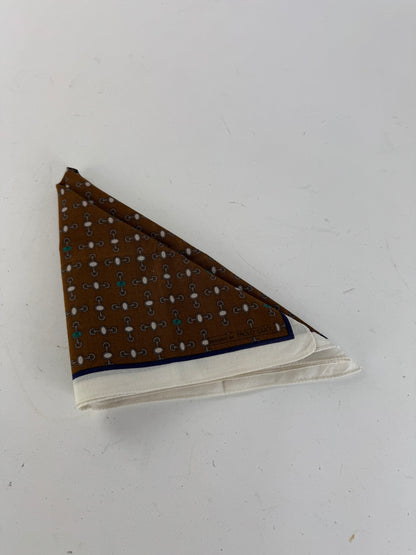 Vintage Gucci Horsebit monogram Scarf Brown white