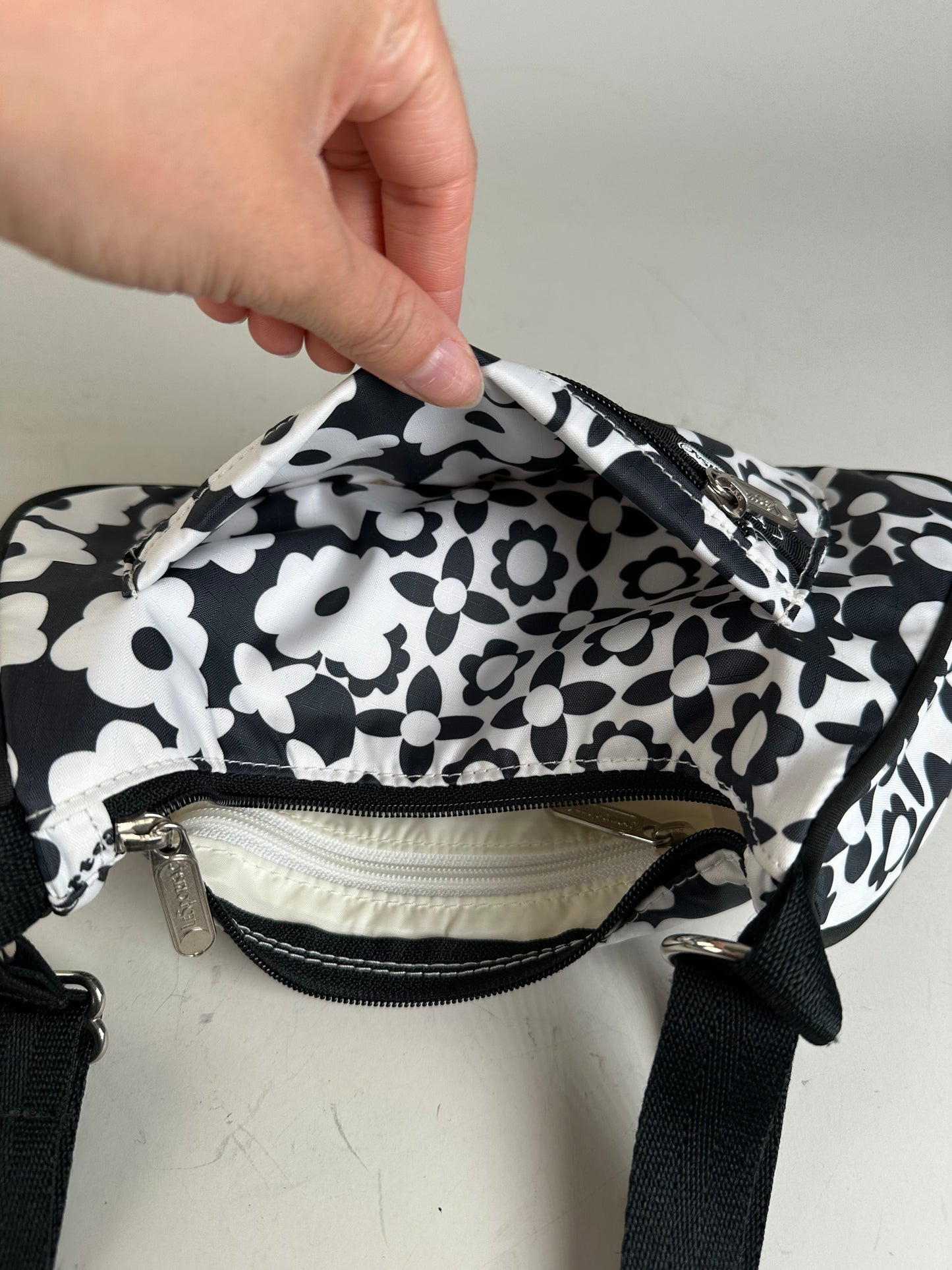 Vintage Stella Mc Cartney x Le Sport SAC Nylon Shoulder Bag Black White