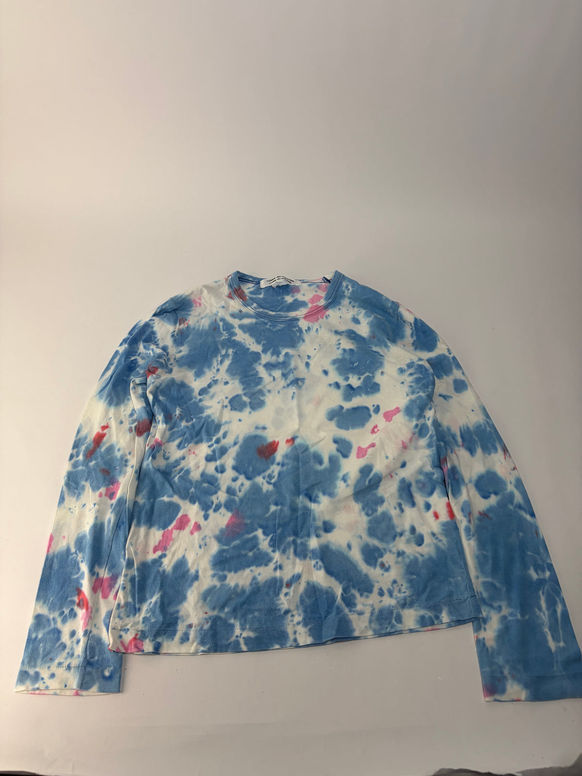 Vintage Comme des Garçons Long Sleeve T-Shirt Light Blue Pink S
