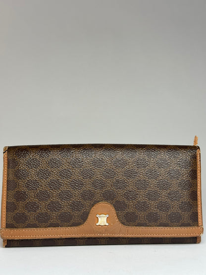Vintage Celine Macadam Canvas Bifold Wallet Late 1980s Brown
