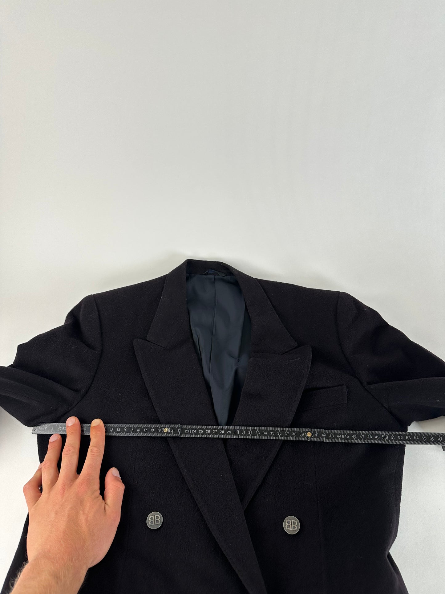 Vintage Balenciaga Wool Blazer Y2K Black Silver