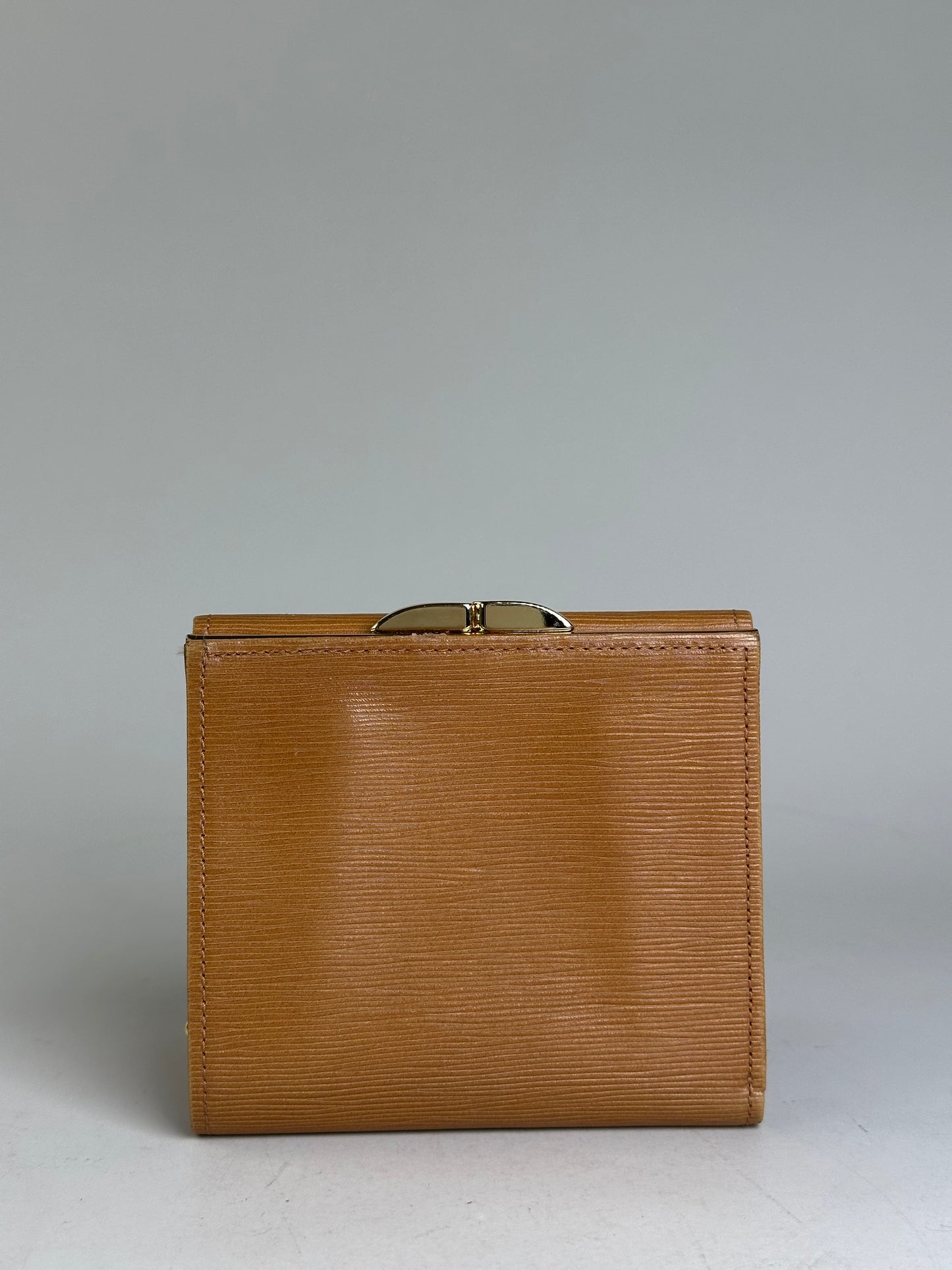 Vintage Givenchy Leather Wallet Tan Gold-tone Clasp