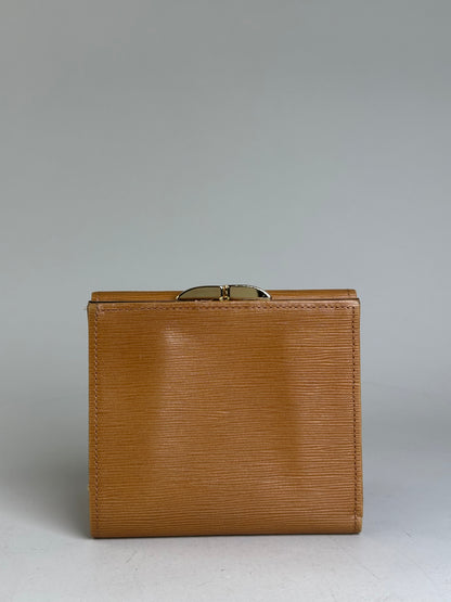 Vintage Givenchy Leather Wallet Tan Gold-tone Clasp