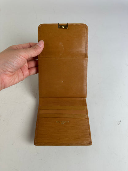 Vintage Givenchy Leather Wallet Tan Gold-tone Clasp