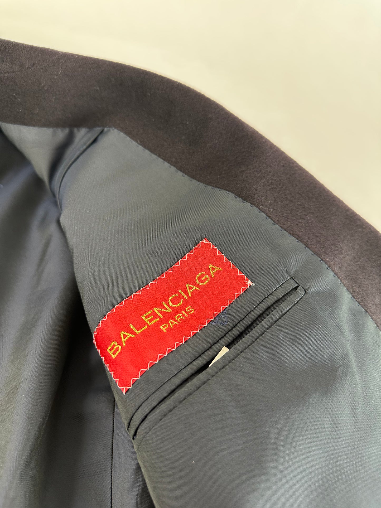 Vintage Balenciaga Wool Blazer Y2K Black Silver