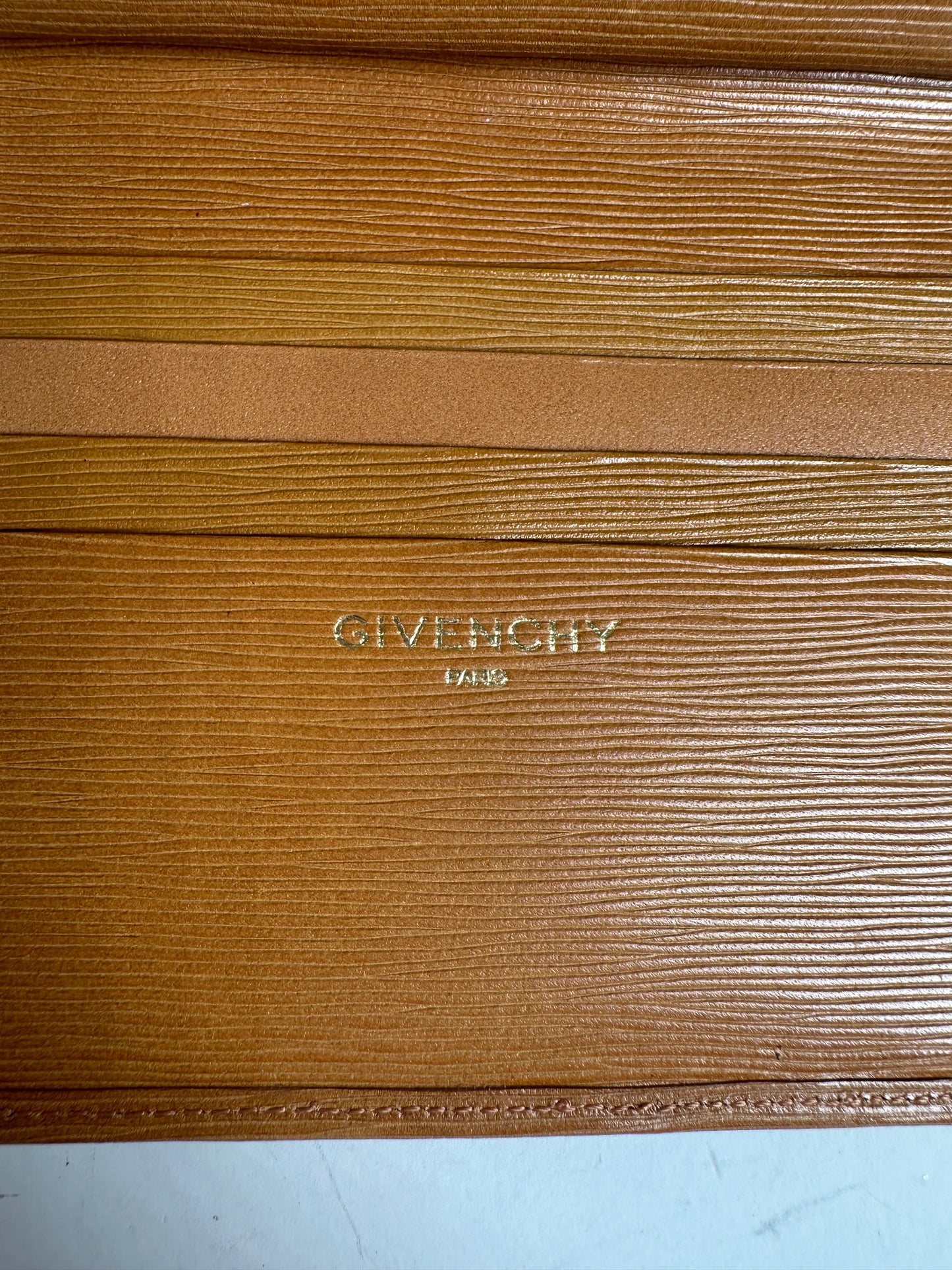 Vintage Givenchy Leather Wallet Tan Gold-tone Clasp