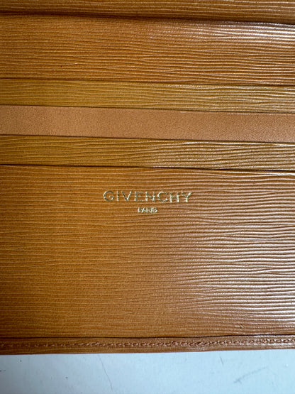 Vintage Givenchy Leather Wallet Tan Gold-tone Clasp