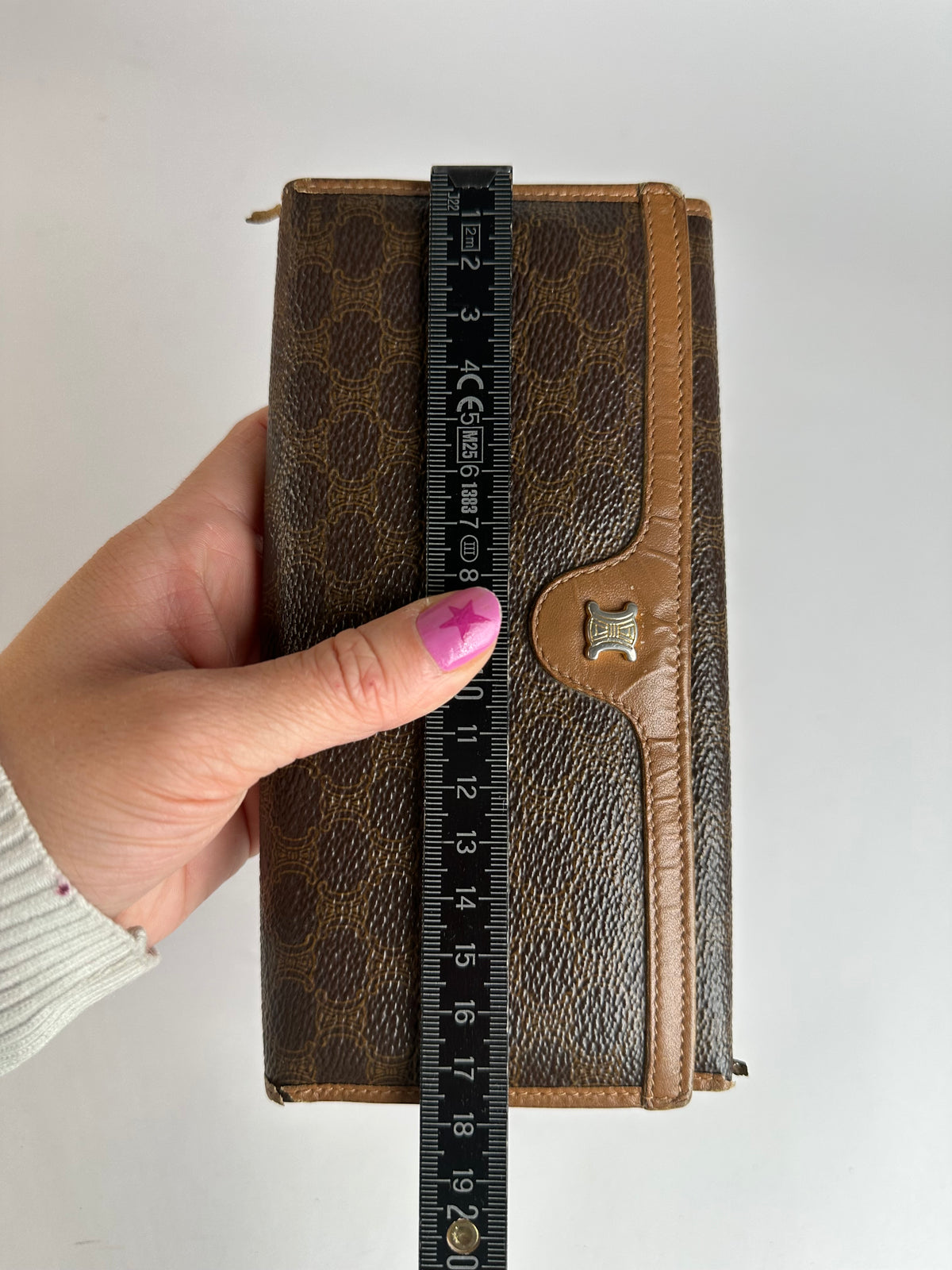 Vintage Celine Macadam Canvas Bifold Wallet Late 1980s Brown
