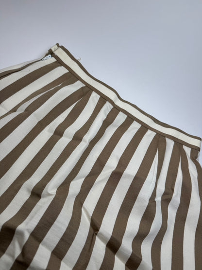 Vintage Balenciaga Striped Skirt Khaki Whie 40/L