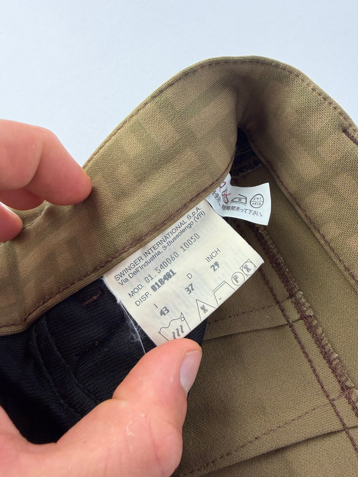 Vintage Fendi FF Monogram Structured Trousers Olive Brown S