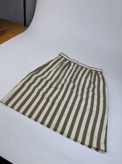 Vintage Balenciaga Striped Skirt Khaki Whie 40/L