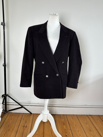 Vintage Balenciaga Wool Blazer Y2K Black Silver