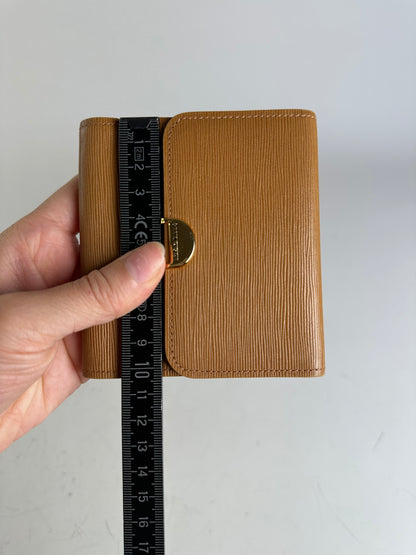 Vintage Givenchy Leather Wallet Tan Gold-tone Clasp