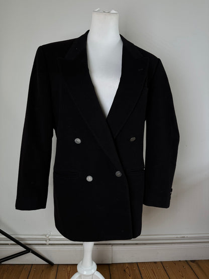 Vintage Balenciaga Wool Blazer Y2K Black Silver